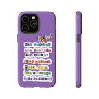 BTS member names phone case featuring Jungkook, Jimin, and Rap Monster for iPhone 17, with a tough protective design.