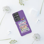Printify BTS member names phone case featuring Jungkook, Jimin, and RM for iPhone 17, with durable tough case design.