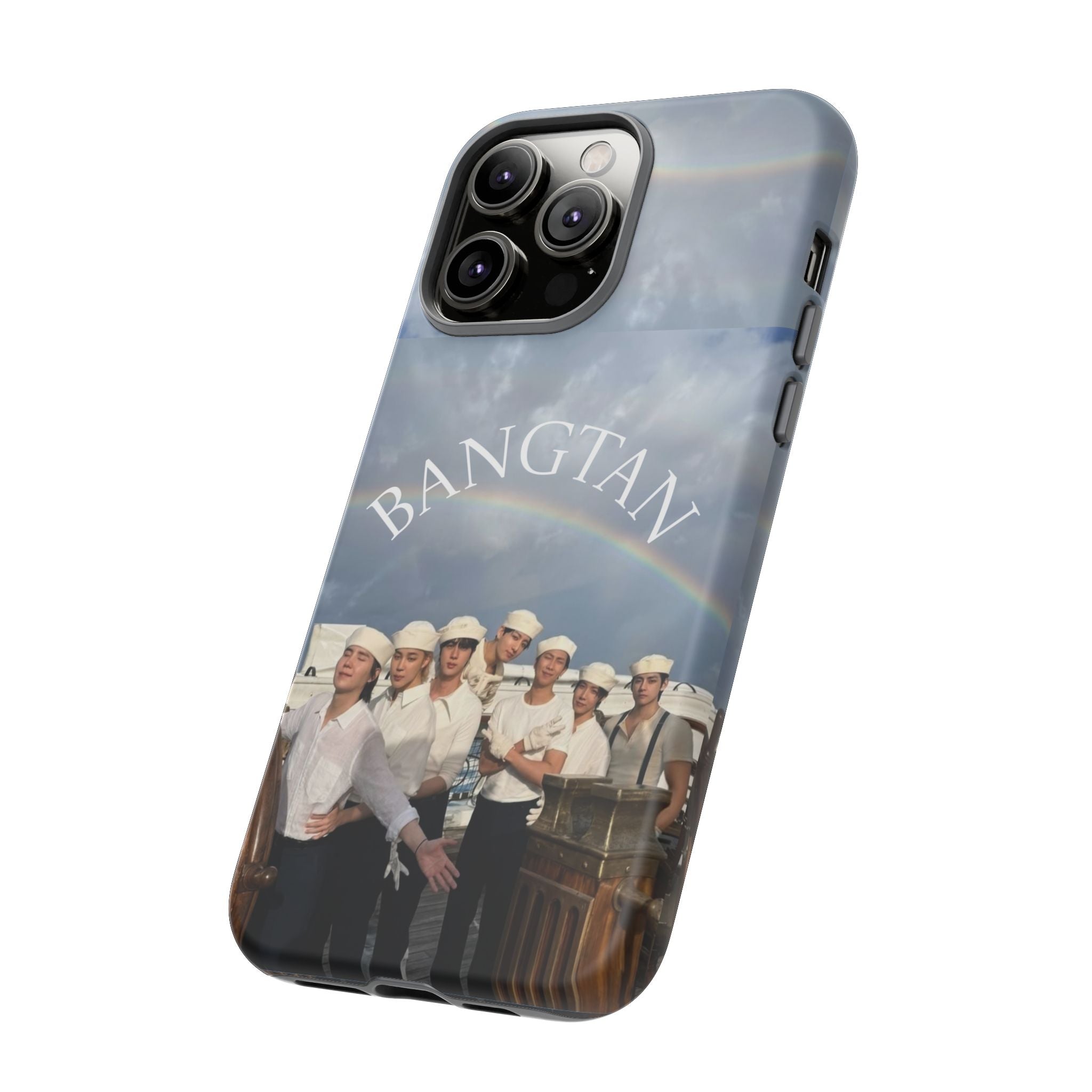 Cute Sailor BTS Swim phone case for iPhone and Samsung, featuring Bangtan Sailor Arirang design by Printify.