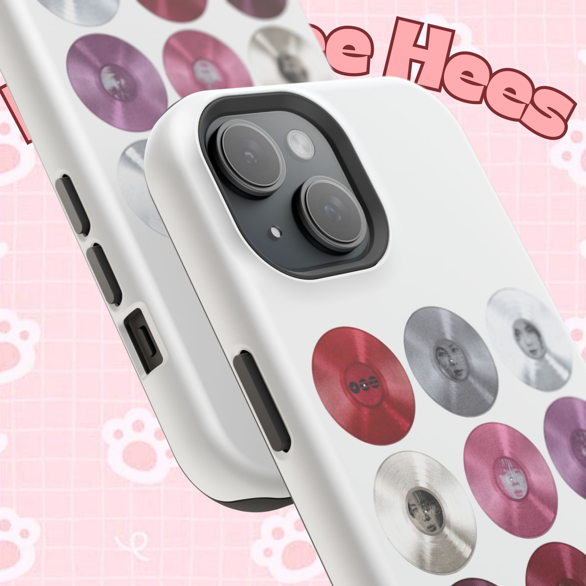 Impact-resistant Printify BTS Arirang vinyl record grid phone case featuring cool BTS fan merch design.