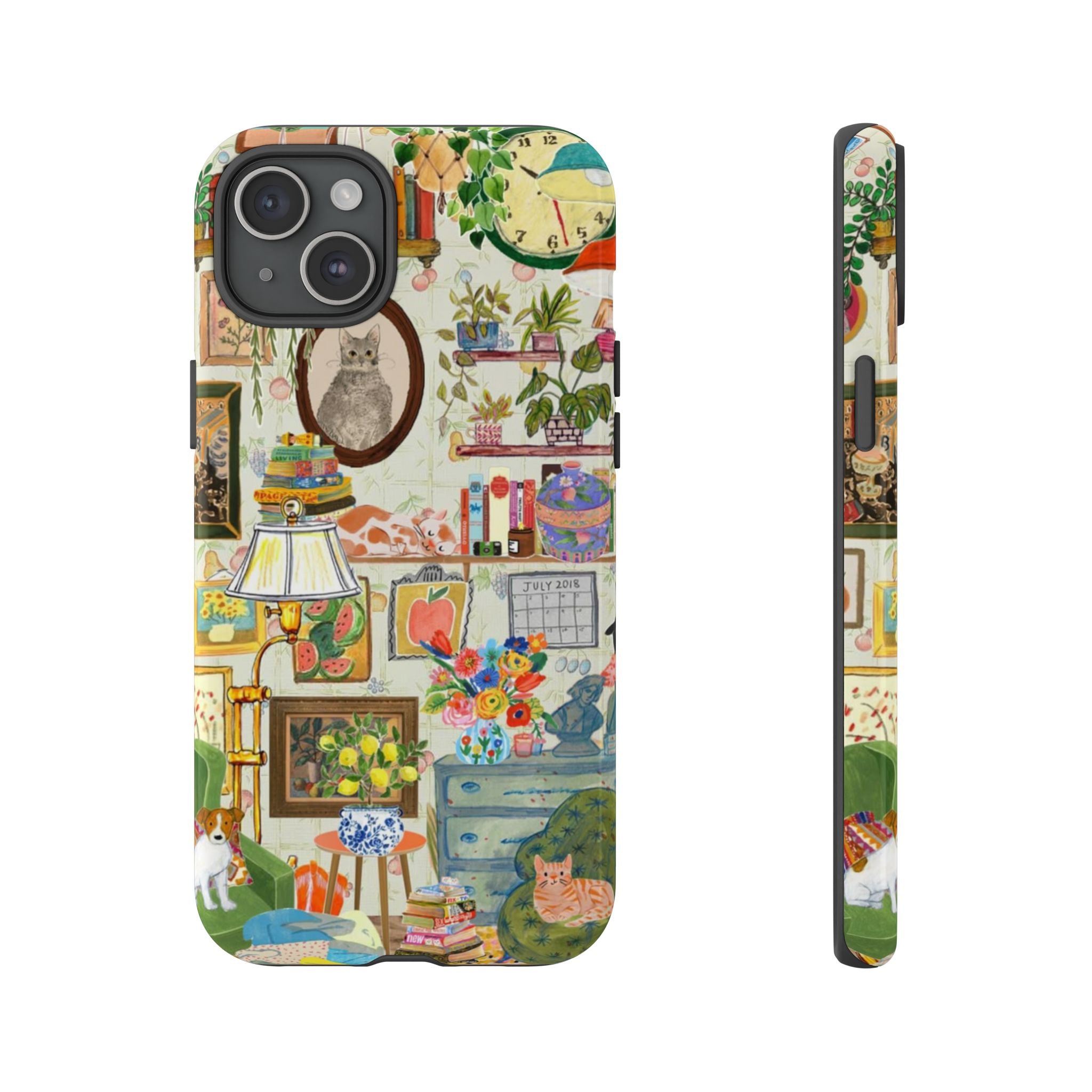 Cute cat portrait phone case for iPhone 17 by Printify, stylish and cozy pet-themed protective cover with framed design.