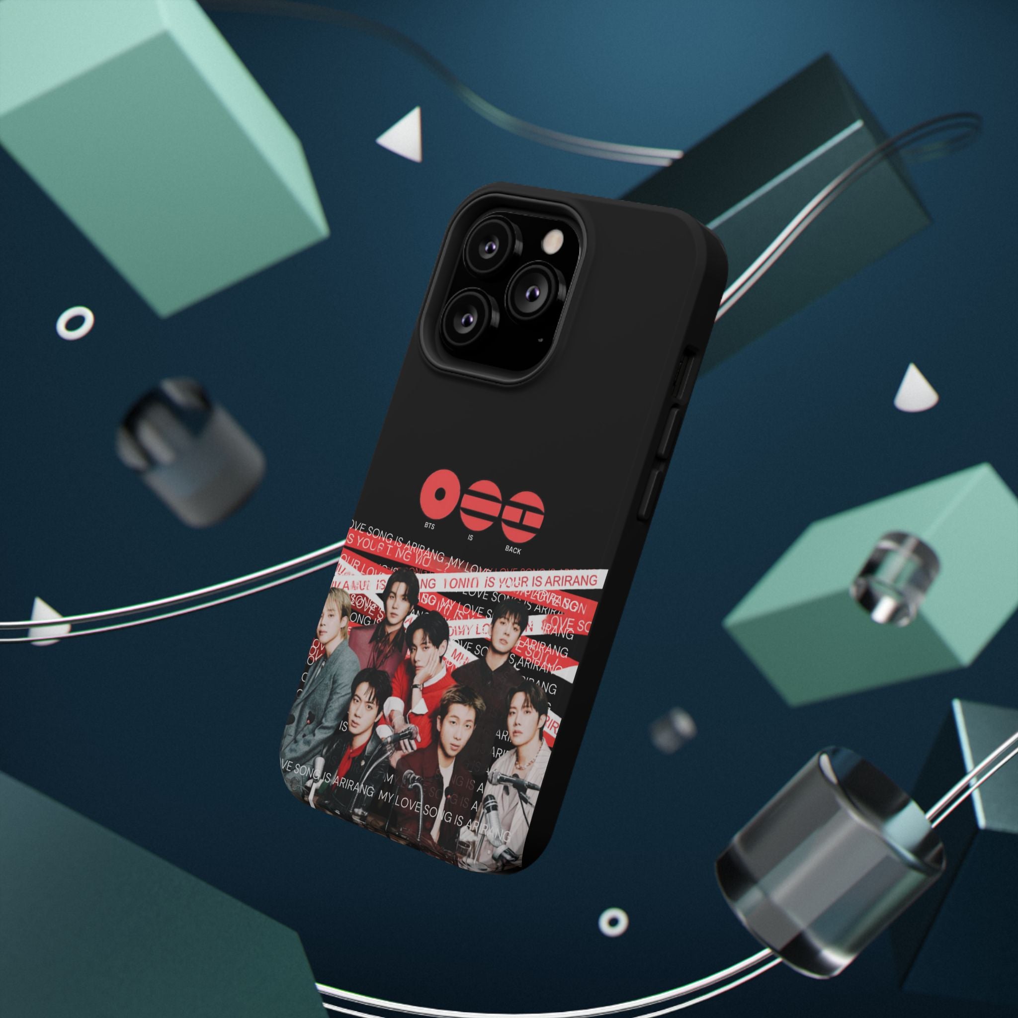 K-pop BTS Bangtan phone case featuring fanmade artwork, impact-resistant design, and vibrant BTS concert-themed graphics.