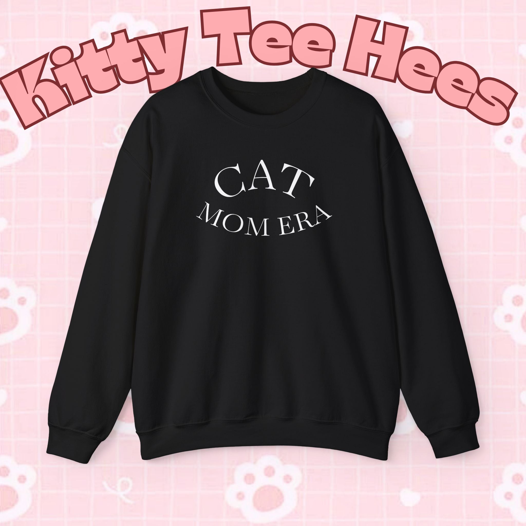 Cozy cat mom sweatshirt with cute animal print and feline parent design, perfect for pet lovers and cat owners.