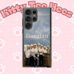 Clear impact-resistant phone case featuring Bangtan Boys K-pop design, perfect for protecting and showcasing your phone.