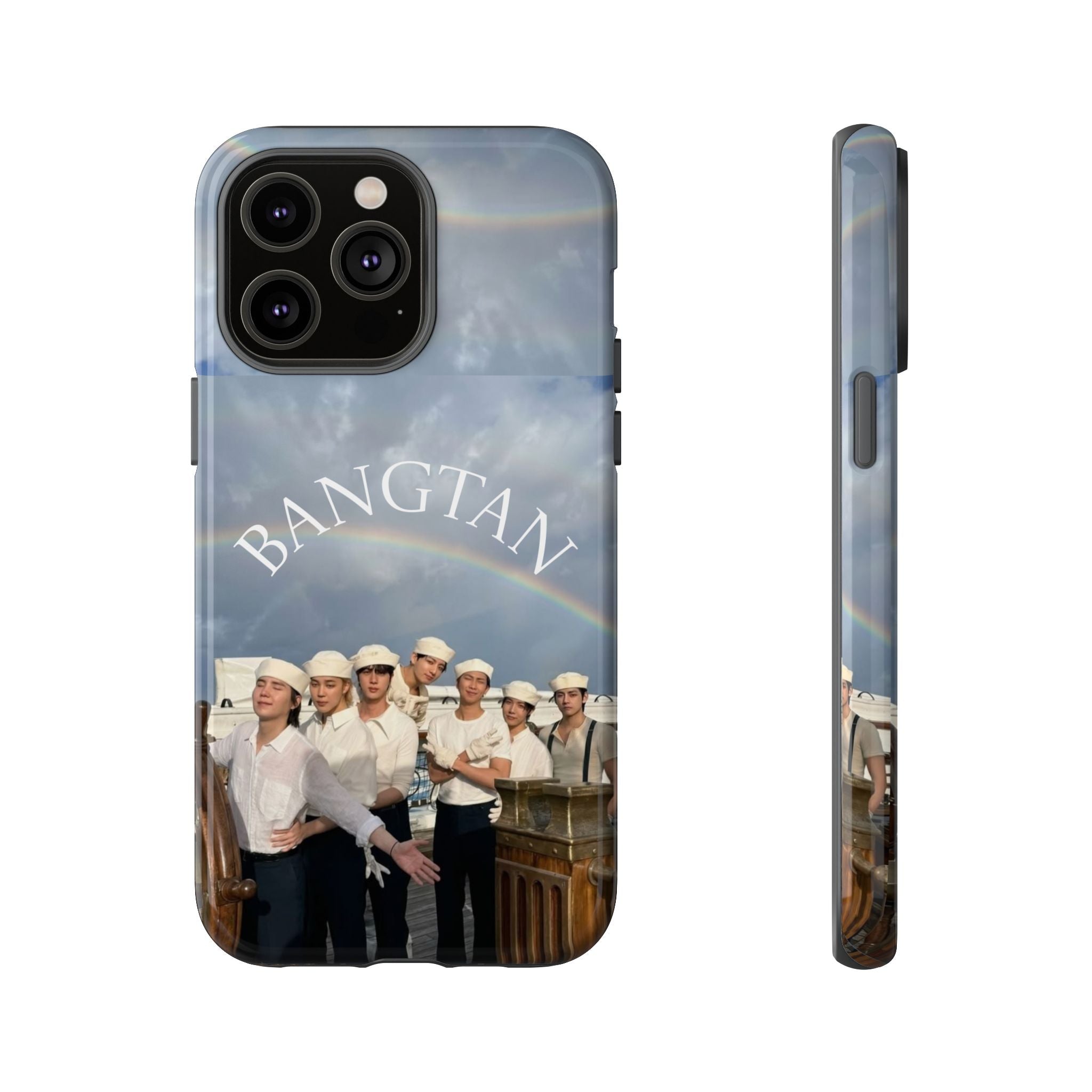 Cute Sailor Bangtan BTS Swim phone case for iPhone and Samsung, featuring sailor-themed design by Printify.