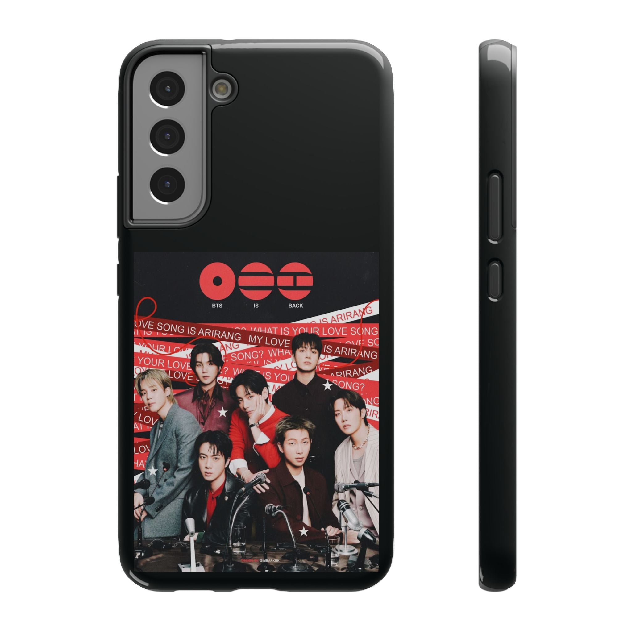 Printify BTS Arirang phone case featuring Bangtan concert design, impact-resistant K-Pop band photo phone cover.