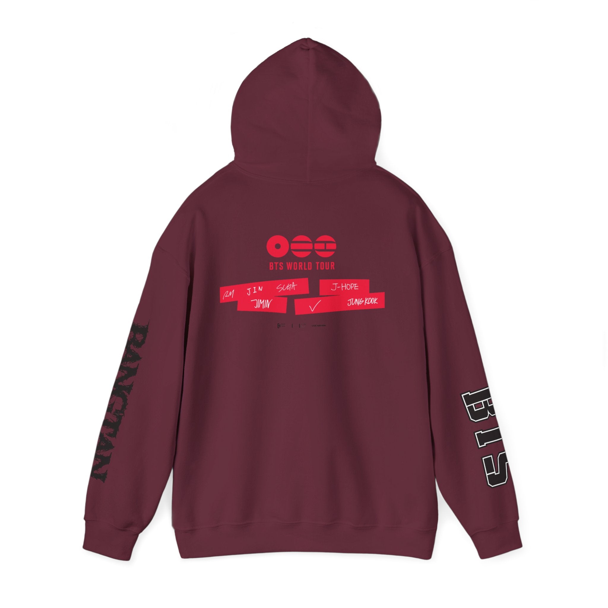 ARIRANG BTS world tour hoodie featuring graphic print, Bangtan sleeve design, comfortable sweatshirt inspired by BTS tour.