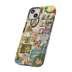 Cute cat portrait phone case for iPhone 17 featuring a cozy living room scene, stylish and protectivePrintify brand.