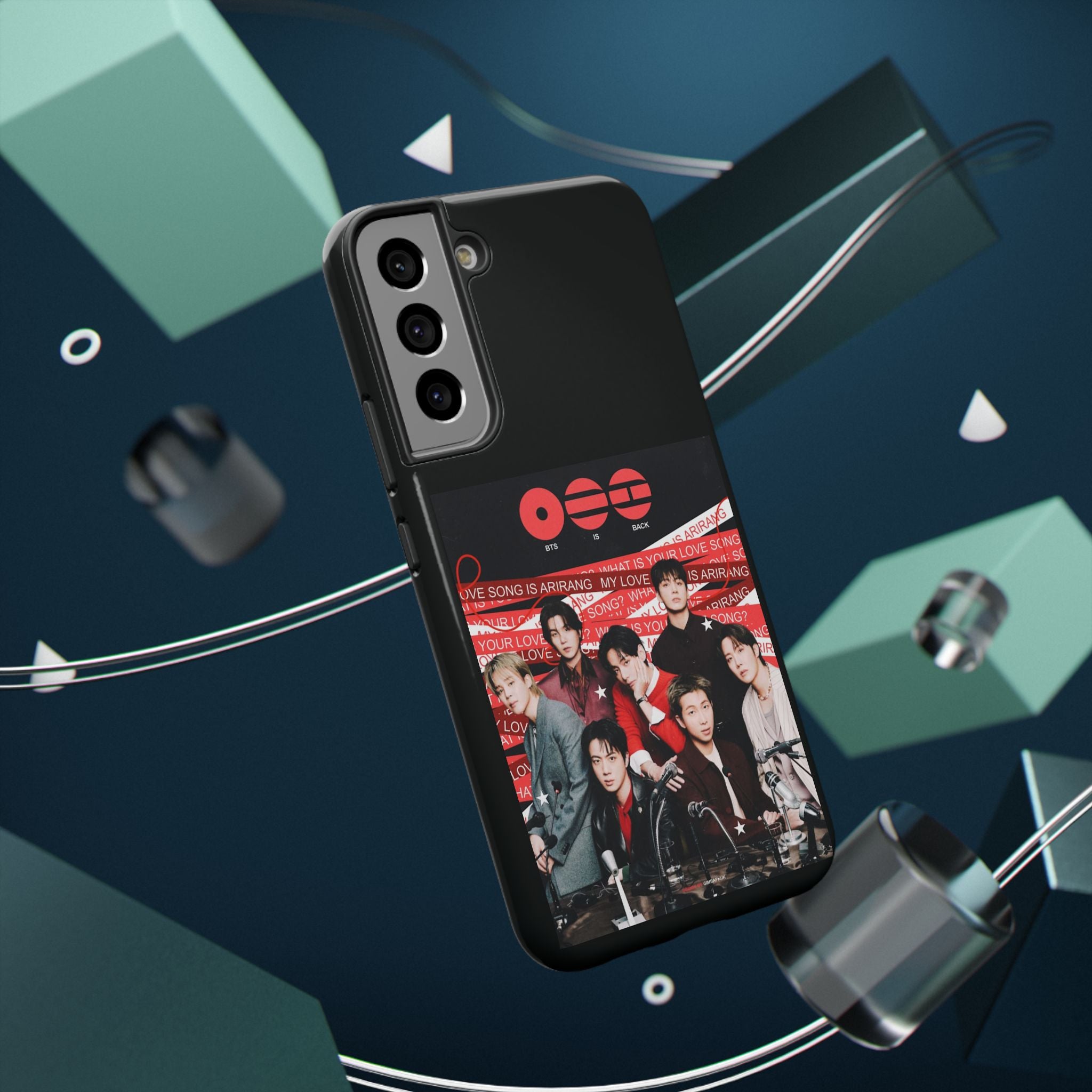 BTS Arirang phone case with Bangtan concert design, impact-resistant K-Pop band photo phone case by Printify