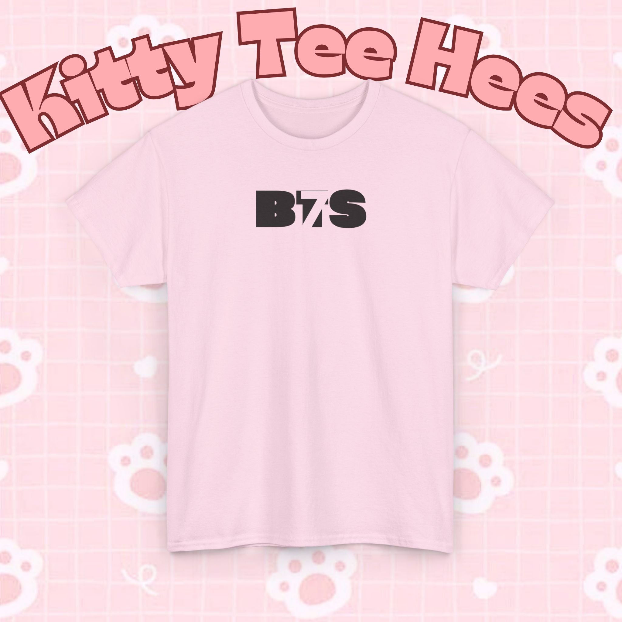 Black BTS Logo T-Shirt by Printify featuring a minimal Bangtan emblem, casual K-Pop band shirt with simple design.