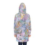 Mermaid Dreams women's hoodie dress with vibrant fantasy print, cozy casual wear ideal for beach days and ocean lovers.