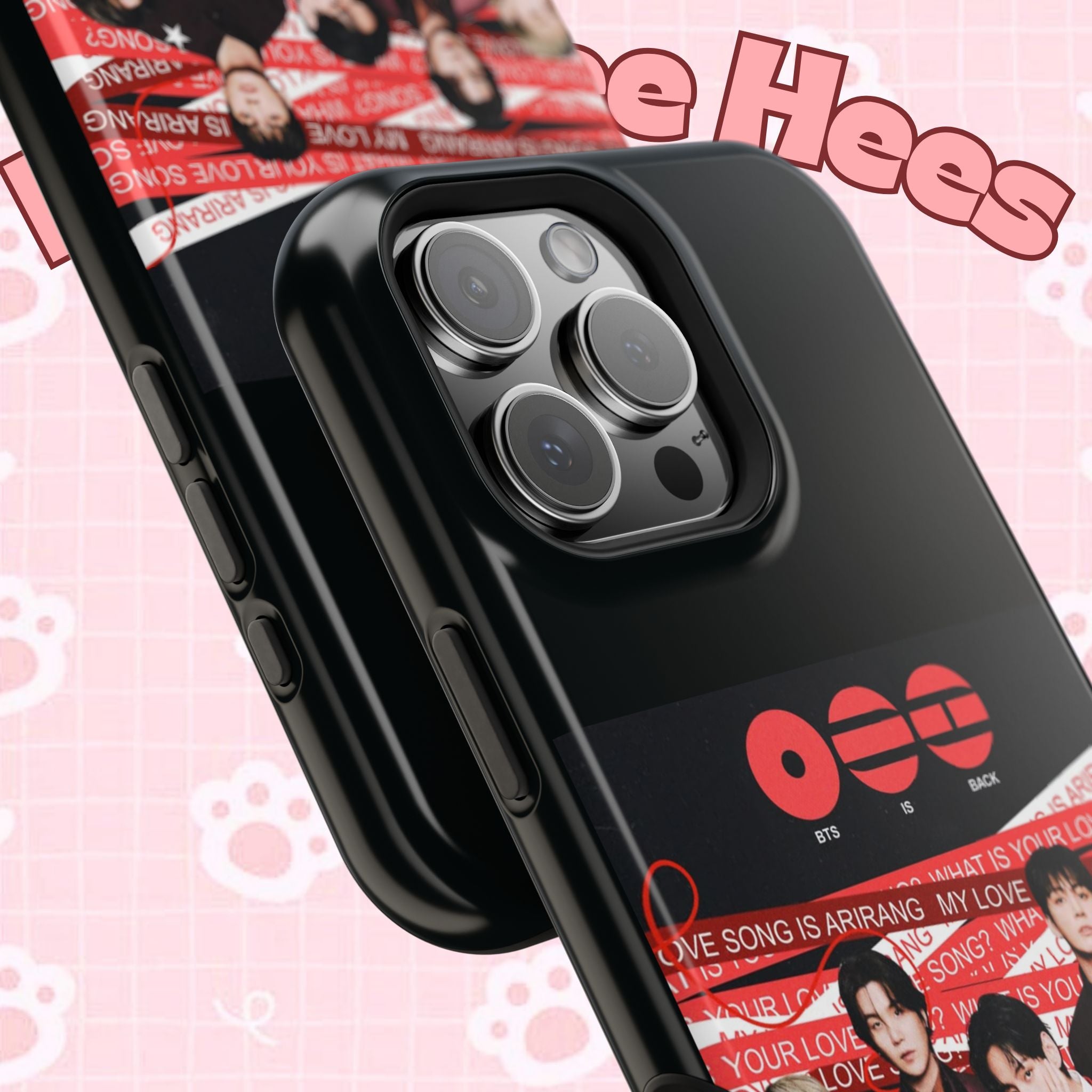 BTS Arirang phone case with Bangtan concert design, impact-resistant Printify K-pop band photo phone cover.
