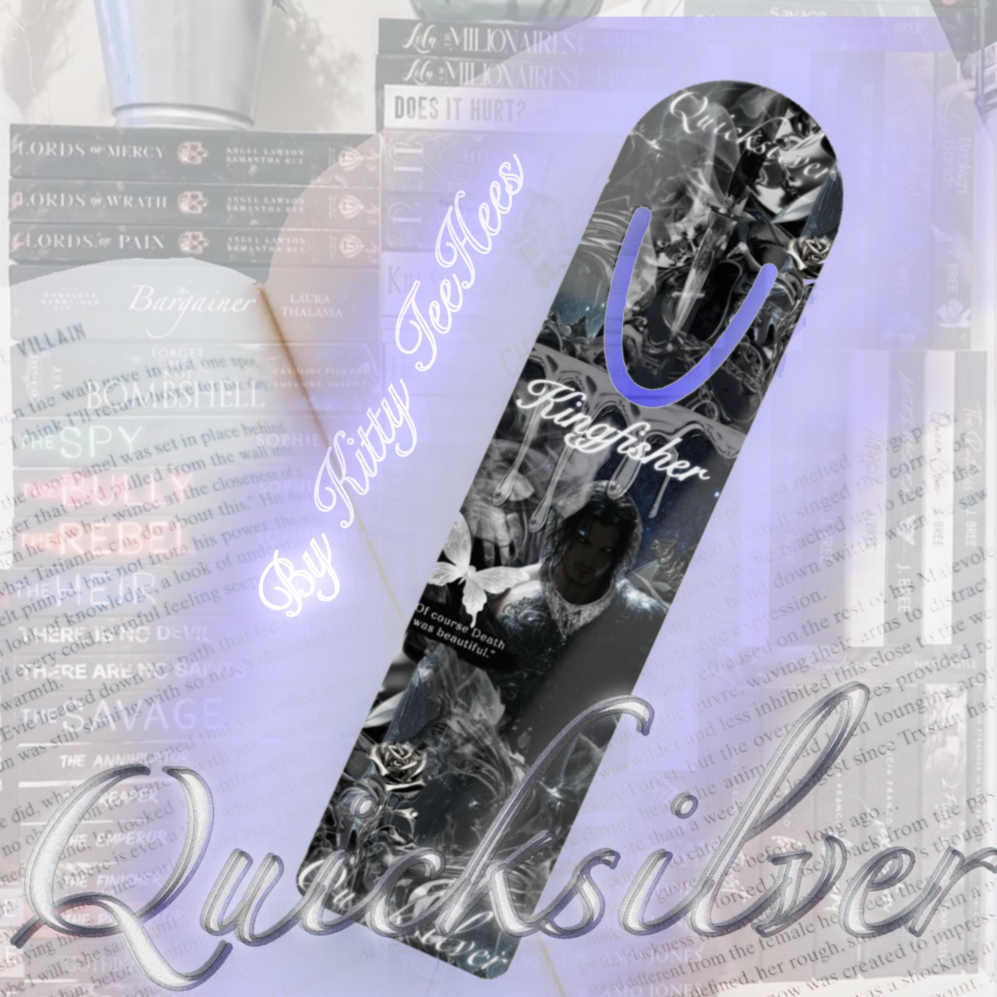 Kingfisher Quicksilver bookmark | Dark Romance BookTok - Kitty TeeHees