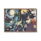 Space cats, Cosmic Adventure Woven Blanket | Celestial Throw for Space Lovers | Cozy Home Decor | Gift for Astronomy Enthusiasts - Kitty TeeHees