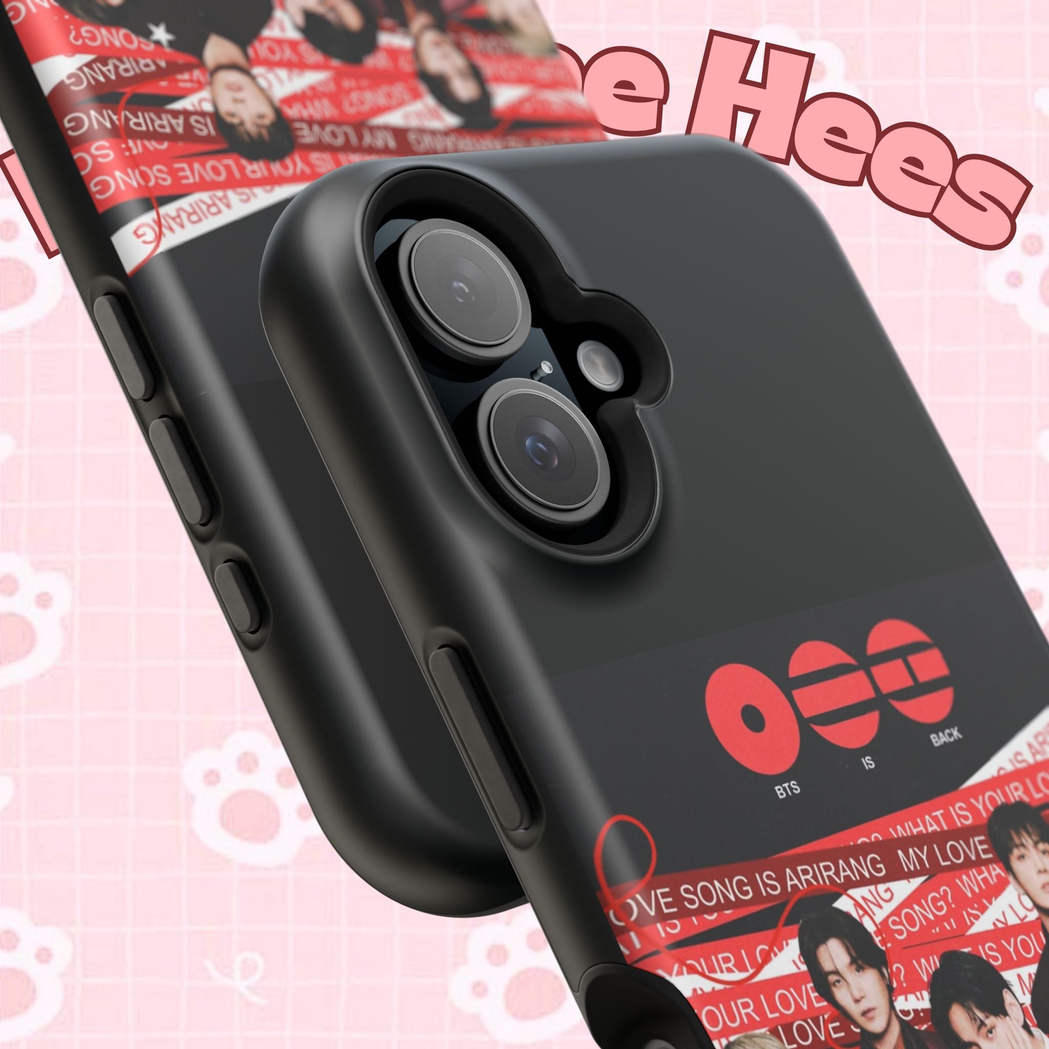 Printify BTS Arirang phone case featuring Bangtan concert design, impact-resistant K-Pop band photo phone cover for 2026.