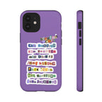 BTS member names phone case featuring Jungkook, Jimin, and Rap Monster for iPhone 17, printed by Printify with a tough design.