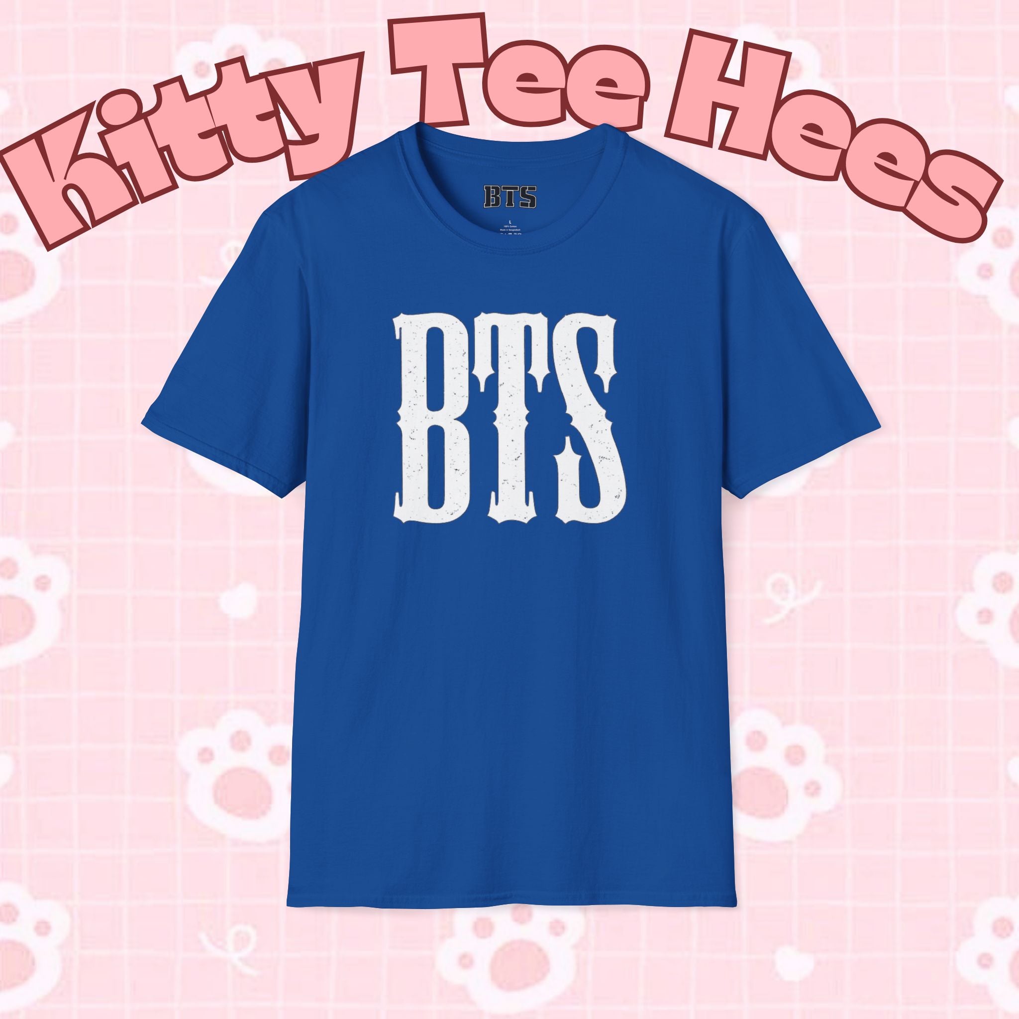 Printify BTS classic T-shirt featuring a simple outline design of Bangtan Boys, perfect for K-pop fans.