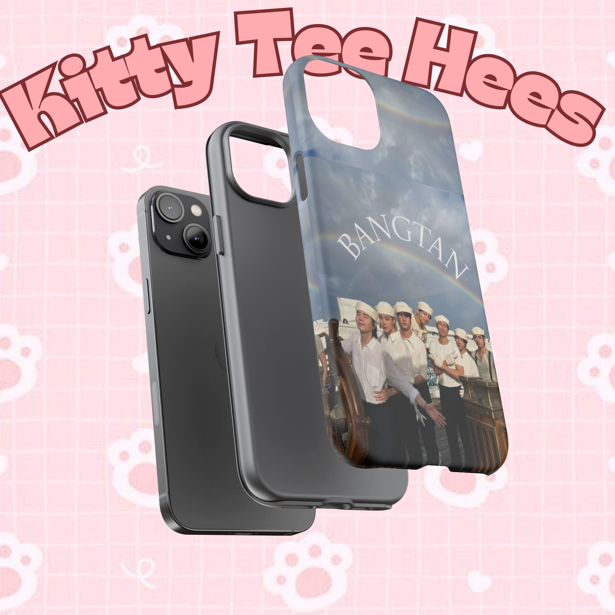 Cute Sailor BTS Swim phone case for iPhone and Samsung, featuring Bangtan Sailor design by Printify.