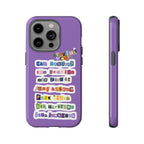 Printify BTS member names phone case featuring Jungkook, Jimin, and RM for iPhone 17, with durable tough case design.