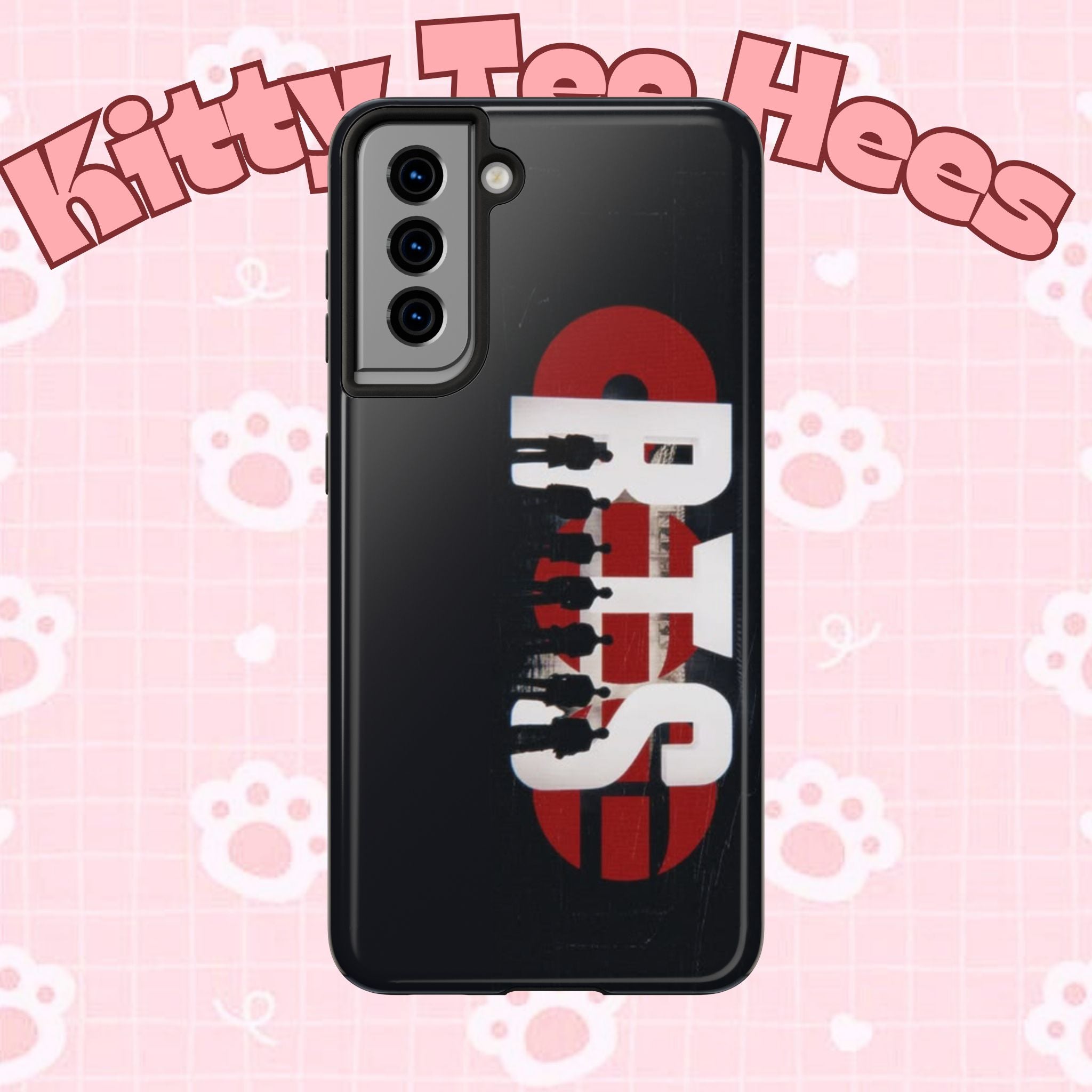BTS Arirang phone case with album artwork and silhouettes for iPhone, protective tough case with Samsung logo design.