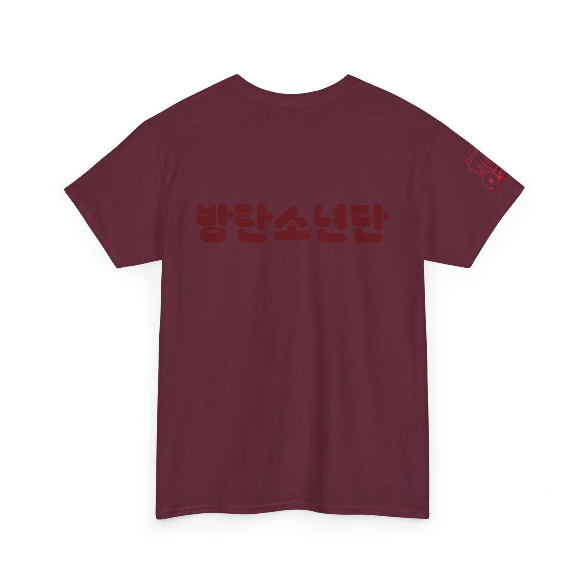 BTS Arirang T-Shirt by Printify featuring Korean Hangul design, BTS World Tour Arirang logo, perfect for Bangtan concert fans