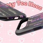 Neon Korean script BTS phone case for iPhone and Samsung, impact-resistant, featuring bold neon design and BTS branding.