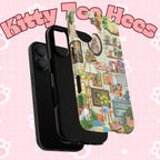 Cute cat pet portrait phone case for iPhone 17, stylish framed design from Printify, perfect for cozy living room decor.