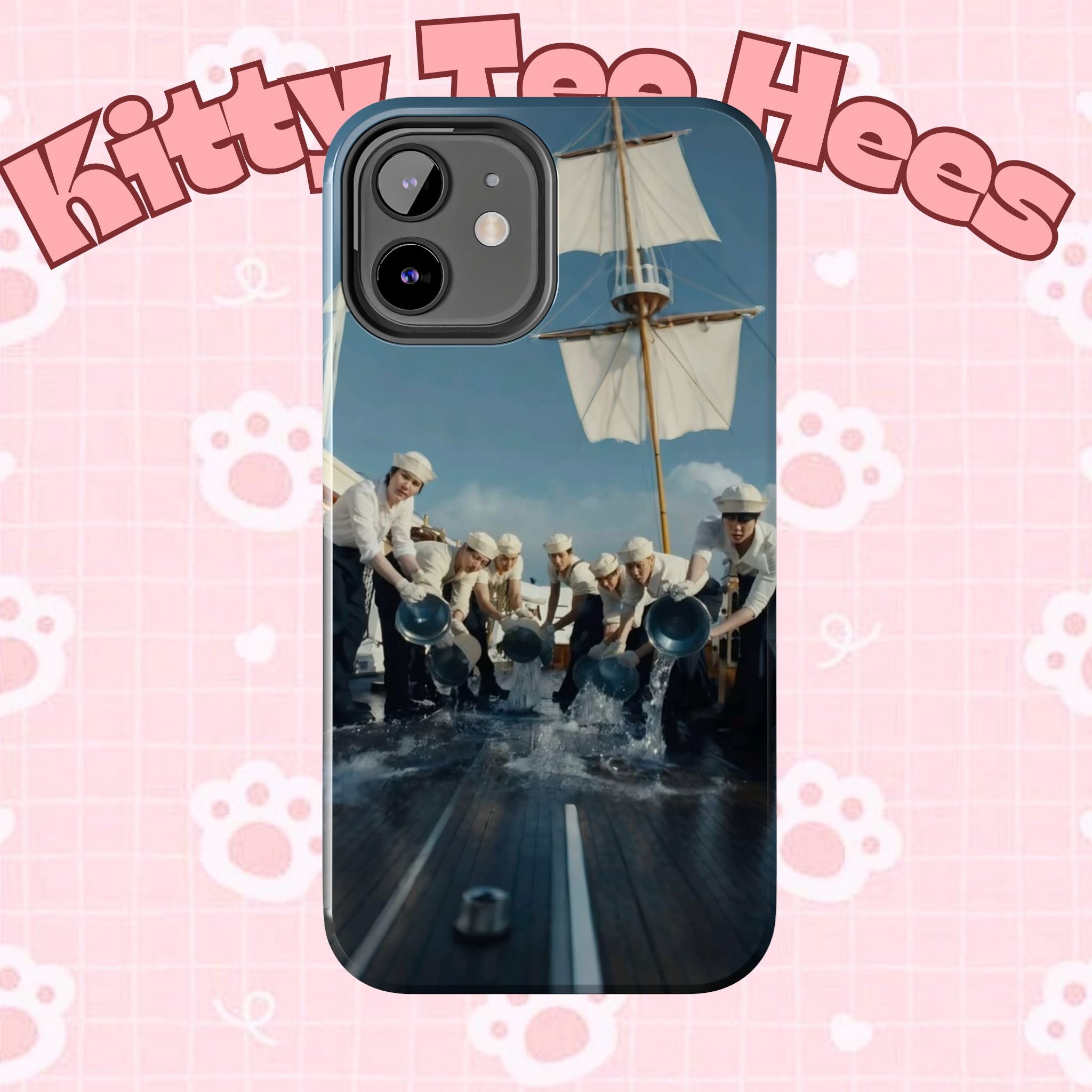 Cute BTS Sailor phone case featuring K-pop design with BTS Arirang theme, perfect for fans and concert enthusiasts.