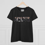 Graphic BTS ARIRANG T-shirt featuring band members' names and BTS logo in a colorful design, casual unisex style.
