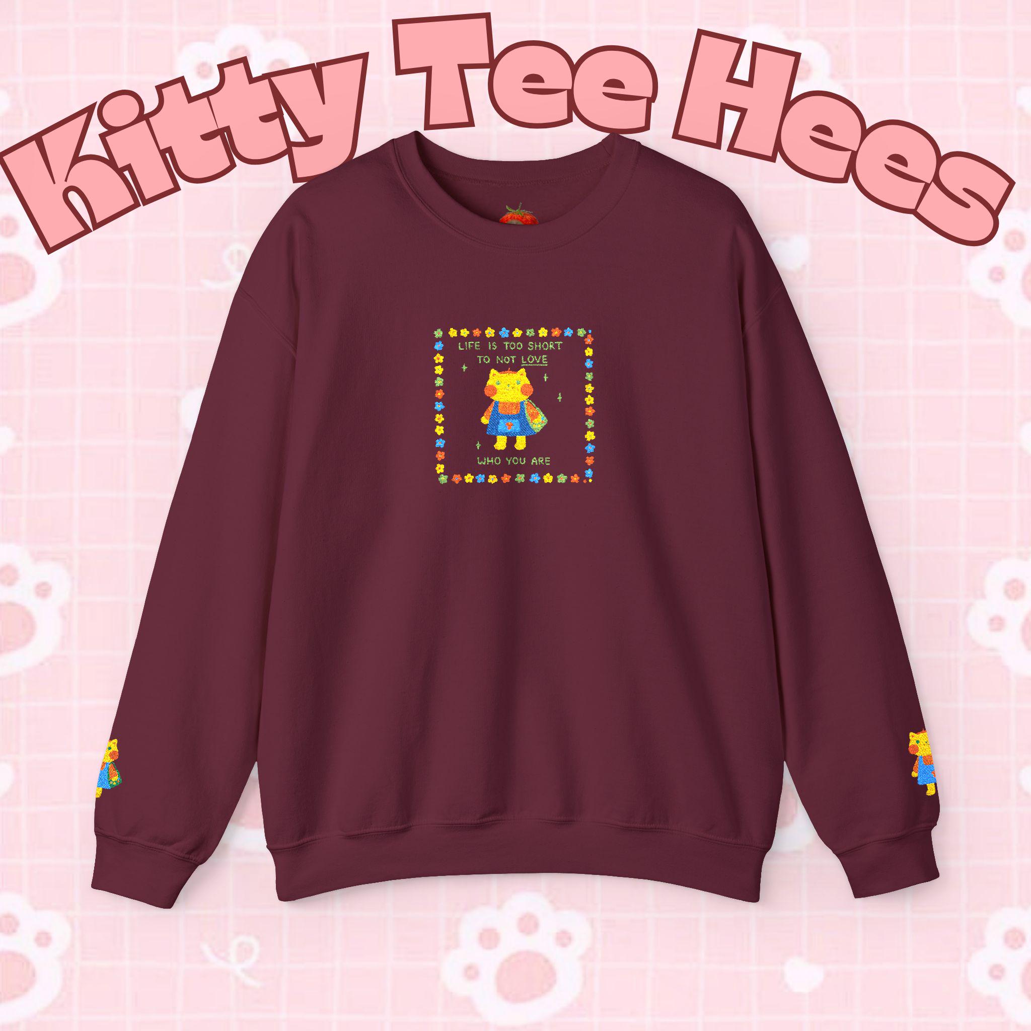Love Who You Are Kidcore Crewneck Sweatshirt | Retro Colorful Self-Love Design - Kitty TeeHees