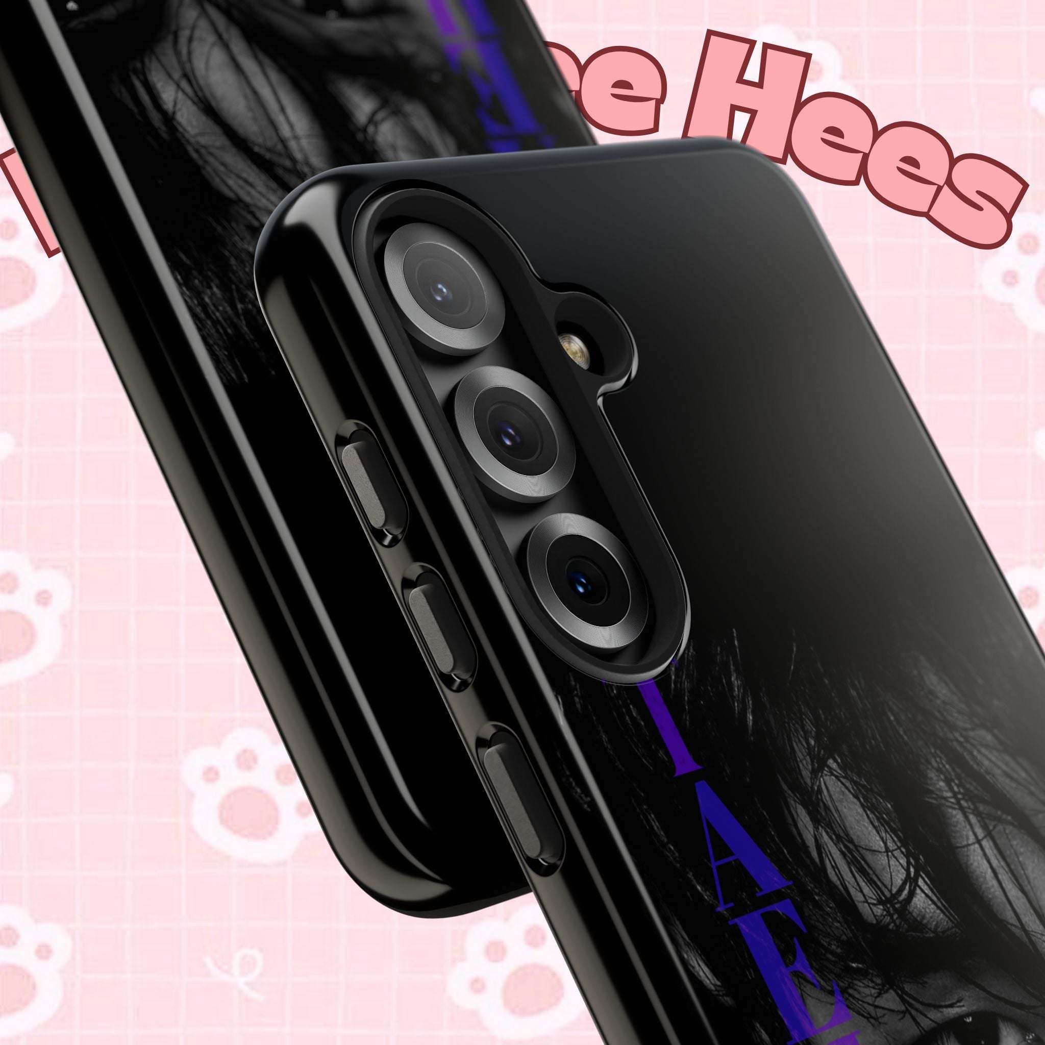 Dark Bangtan BTS phone case featuring Kim Taehyung design for iPhone and Samsung, printed by Printify.