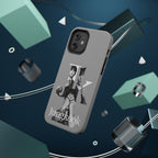 Monochrome BTS Jungkook phone case with impact-resistant design, featuring bold letter graphics on a sleek printify brand cover.
