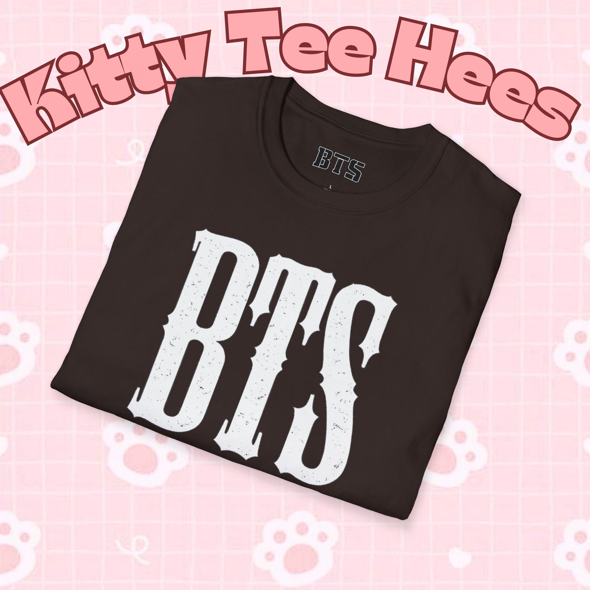 Printify BTS classic T-shirt featuring a simple outline design of Bangtan Boys, perfect K-pop band tee for fans.