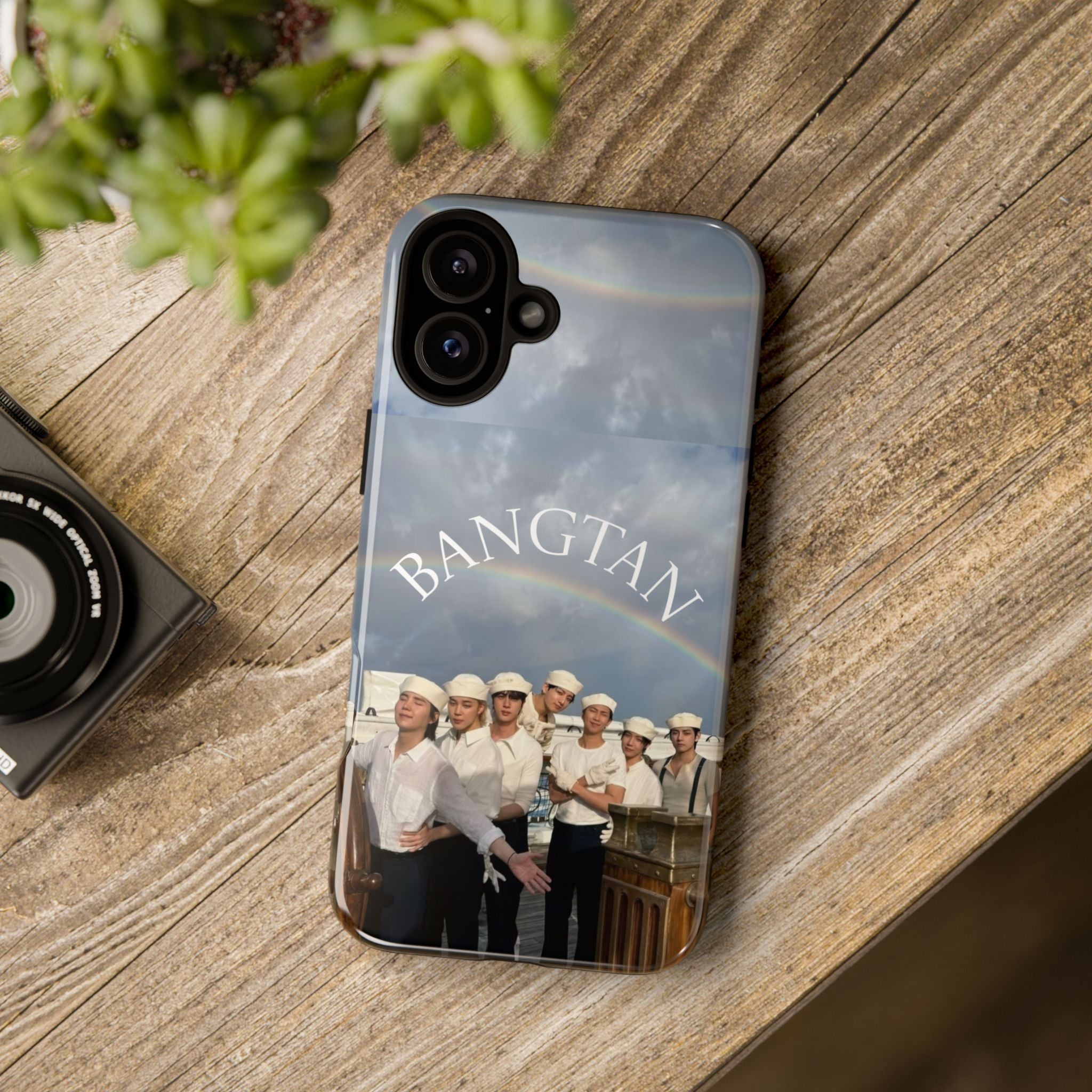 Cute Sailor Bangtan BTS phone case for iPhone and Samsung featuring sailor and arirang designs by Printify.