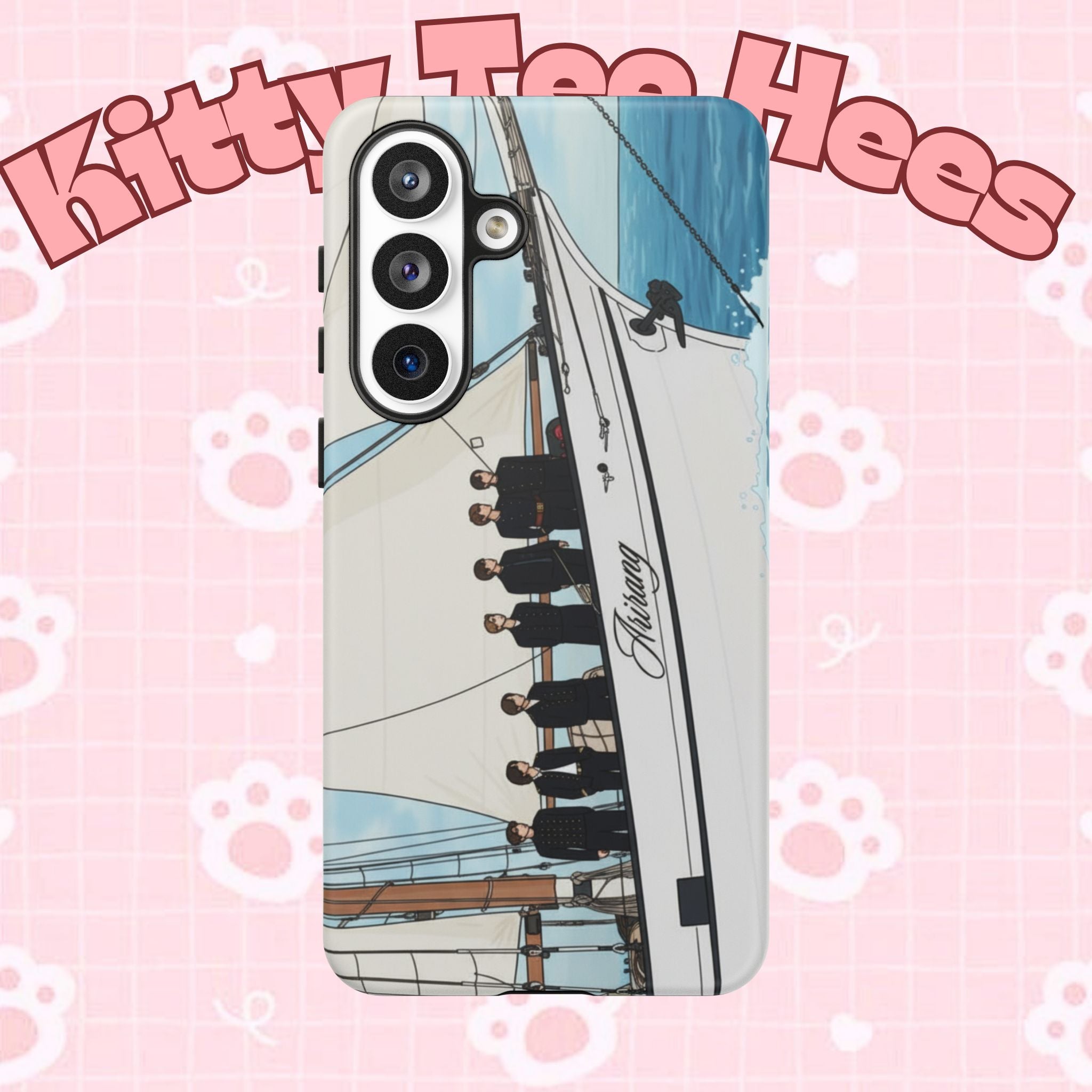 BTS Arirang swim-themed phone case for iPhone 17 and Samsung, tough plastic case with concert-inspired design by Printify