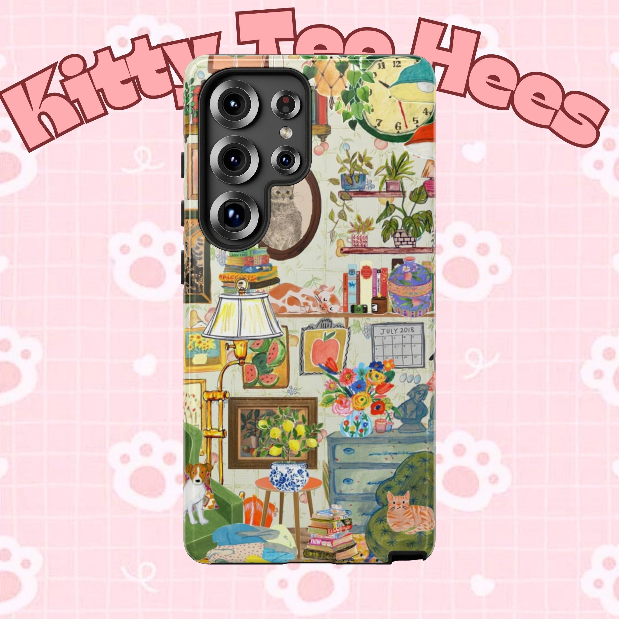 Cute cat portrait phone case for iPhone 17 by Printify, featuring a cozy, stylish design with a framed pet image.