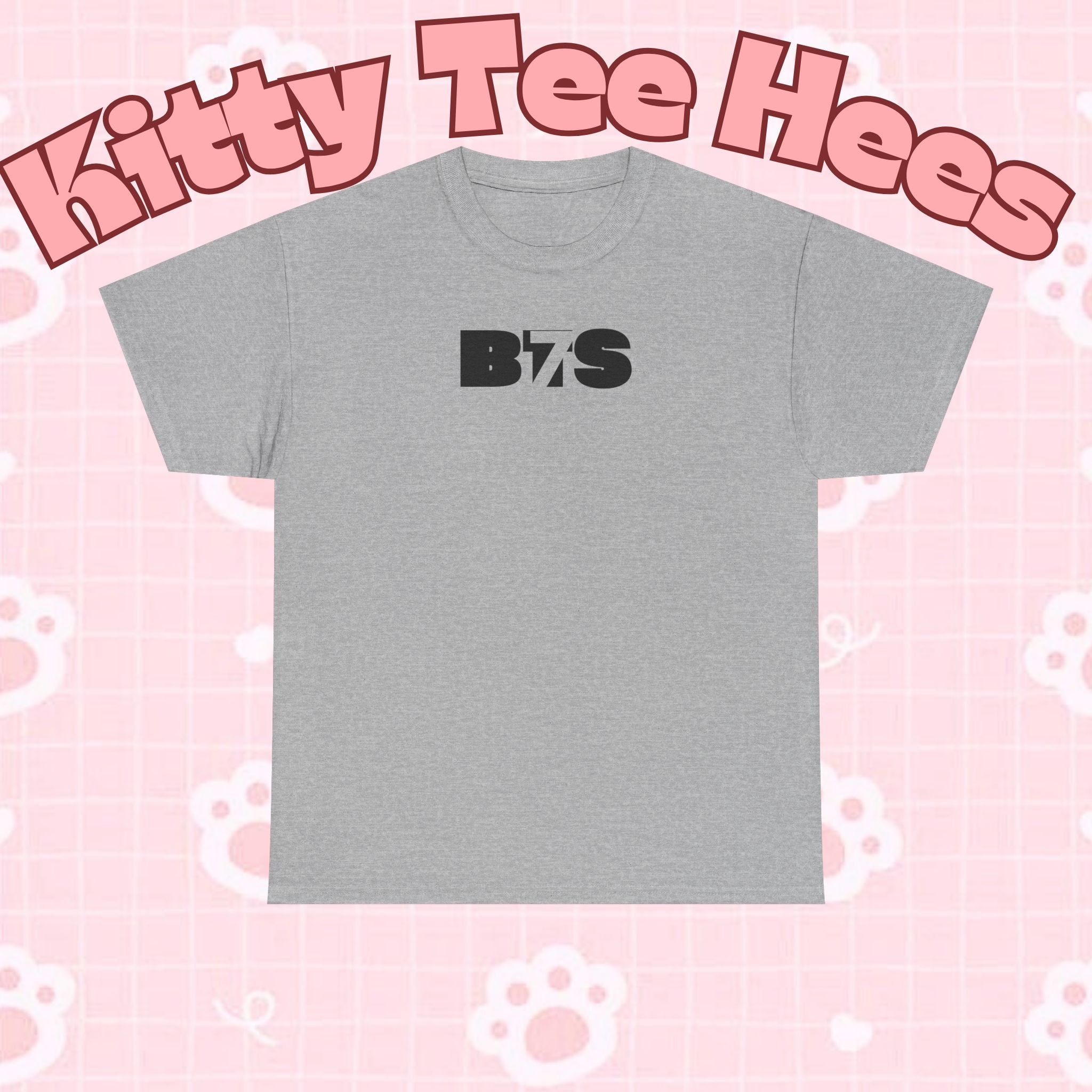 Black BTS Logo T-shirt by Printify featuring minimal Bangtan emblem on front, stylish K-pop band shirt design.