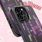 Neon Korean script BTS phone case for iPhone and Samsung, impact-resistant, featuring vibrant neon design and BTS branding.