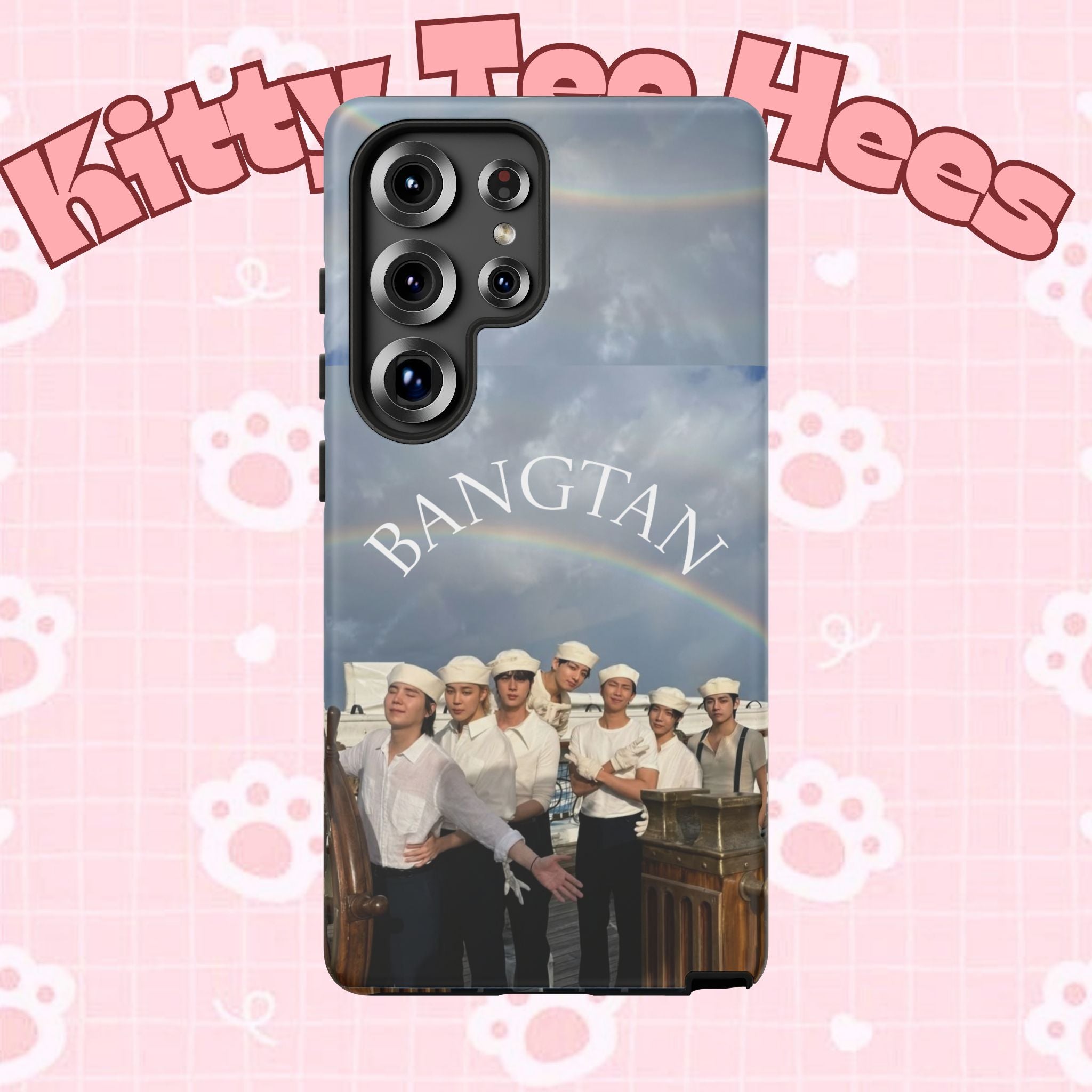 Cute Sailor BTS Swim phone case for iPhone and Samsung, featuring Bangtan Sailor design by Printify.