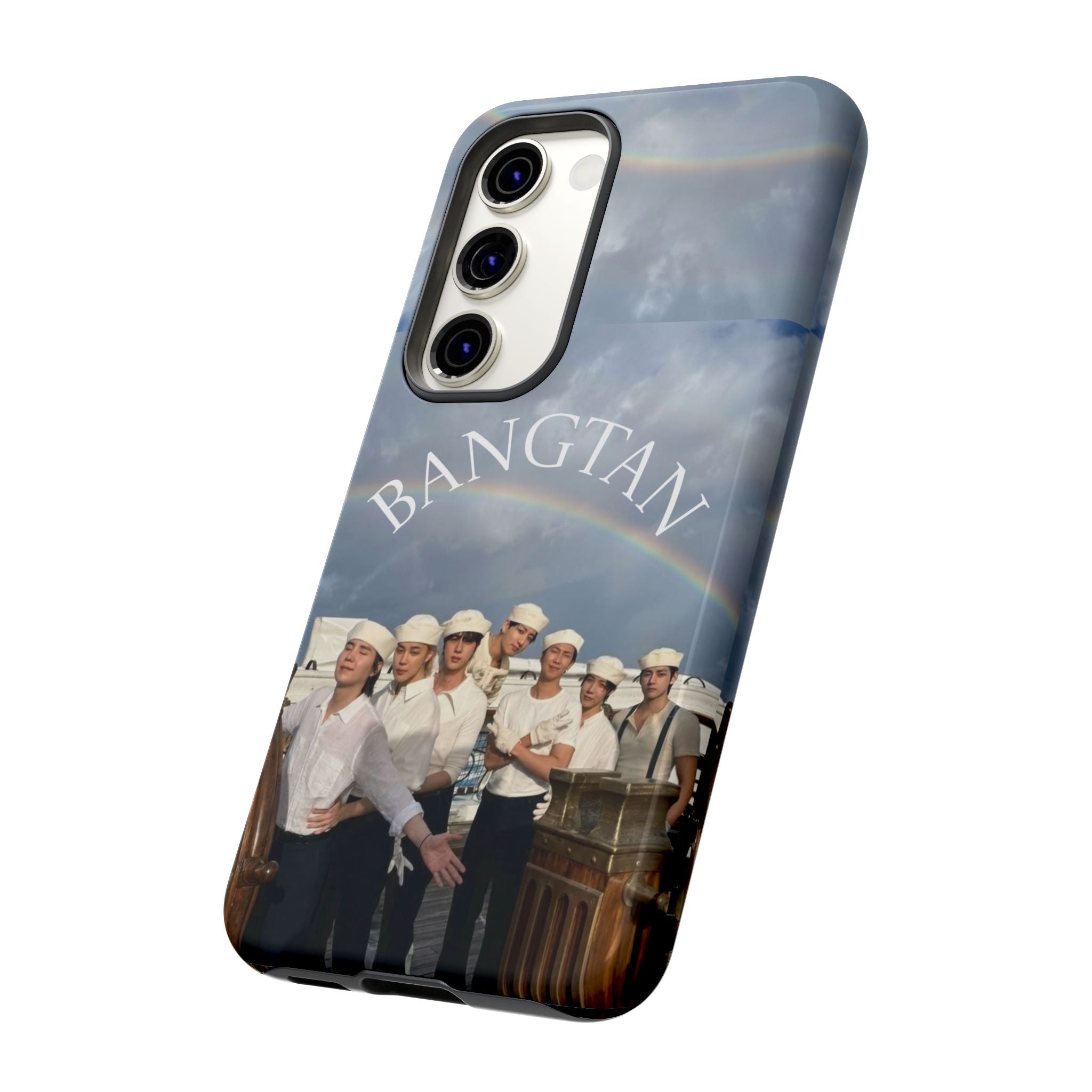 Cute BTS Sailor iPhone and Samsung phone case with sailor design by Printify featuring Bangtan Sailor theme.