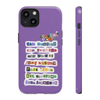 BTS member names phone case featuring Jungkook, Jimin, Rap Monster, for iPhone 17, tough protective case by Printify