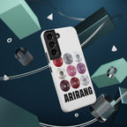 Impact-resistant Printify BTS Arirang vinyl record grid phone case featuring cool BTS fan merch design for fans of BTS.