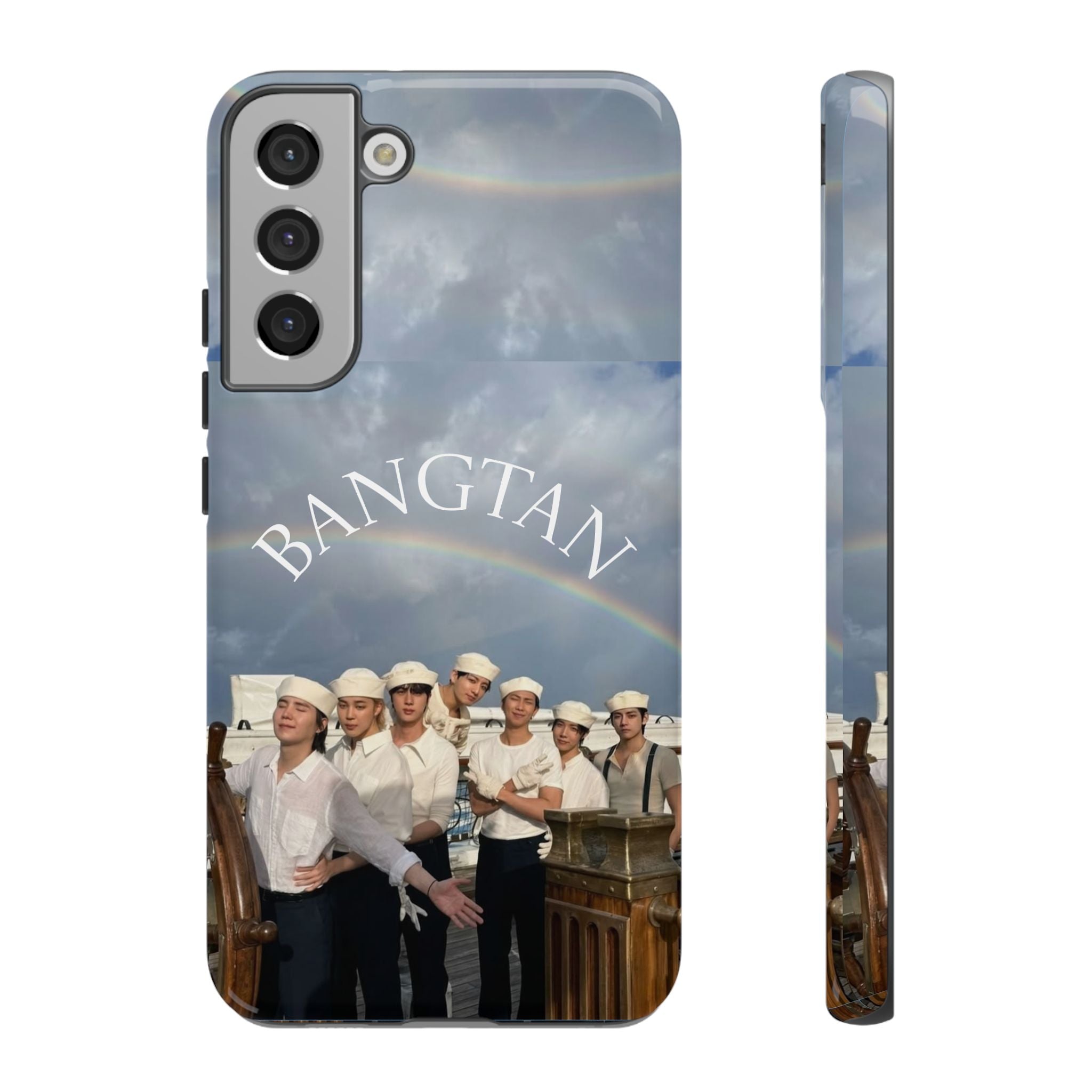 Cute Sailor BTS Swim phone case for iPhone and Samsung featuring Bangtan Arirang design by Printify.
