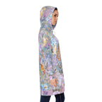 Mermaid Dreams women's hoodie dress with vibrant fantasy all-over print, cozy casual wear perfect for beach days and ocean lovers.