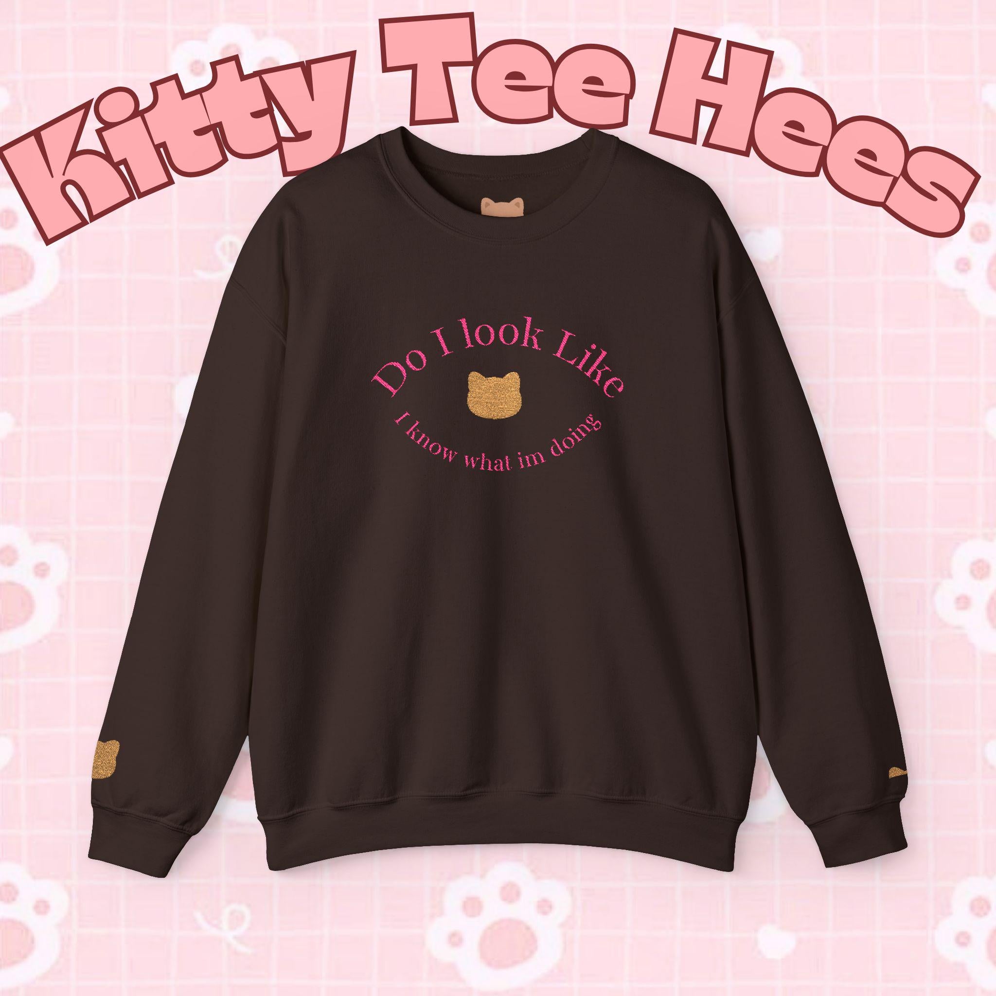 Funny Cat Cozy Pullover Sweatshirt | Cat Illustration, Cozy Vibes, Christmas 2025 gift, pet lovers - Kitty TeeHees