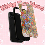 Bee kind to cats, iphone 17 case, Floral Tough Phone Cases, Cute Phone Cover, maximalist Gift, Floral Pattern, Nature Lover Gift - Kitty TeeHees