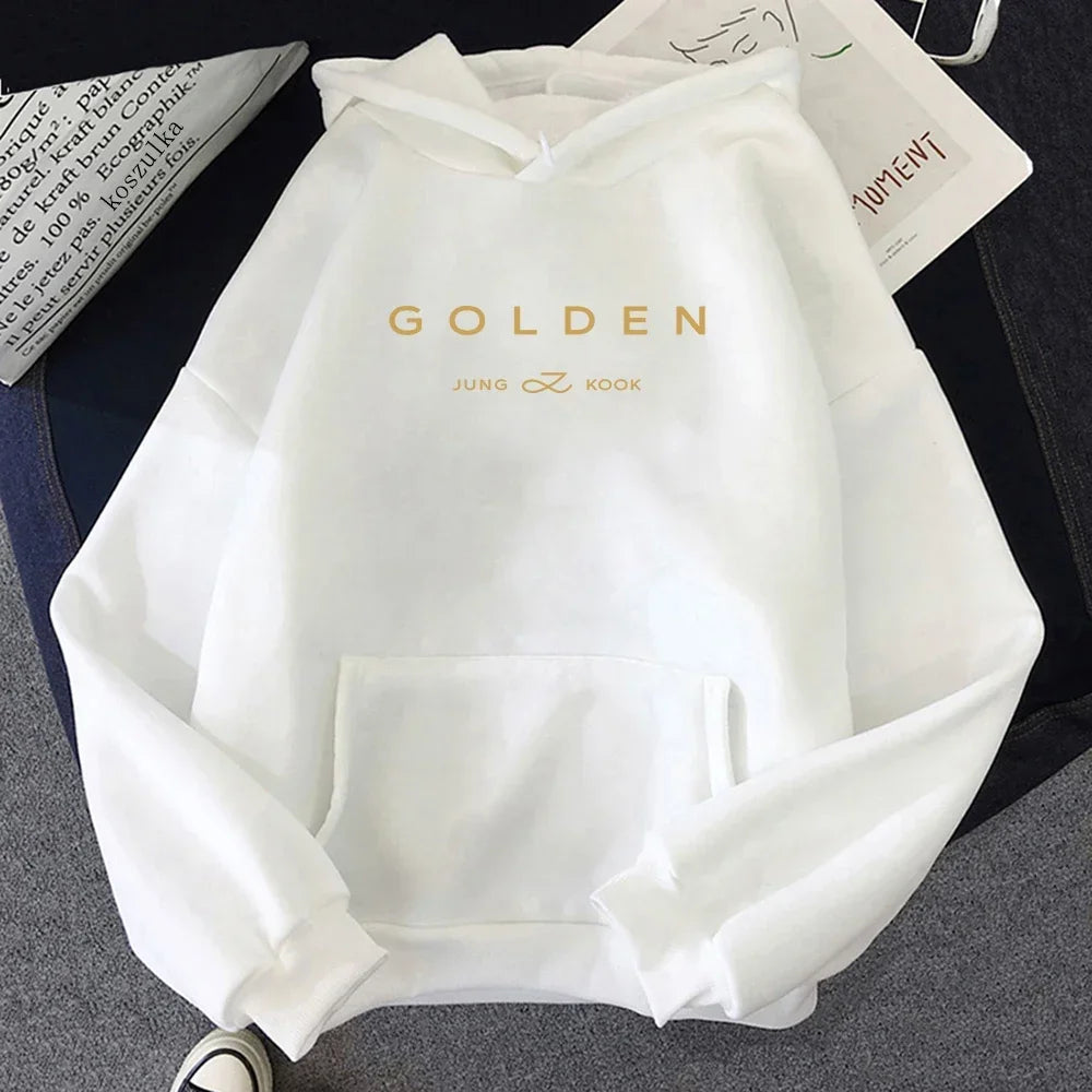 JungKook Seven hoodie by Kitty TeeHees featuring letter print, unisex fleece pullover, suitable for autumn and winter wear