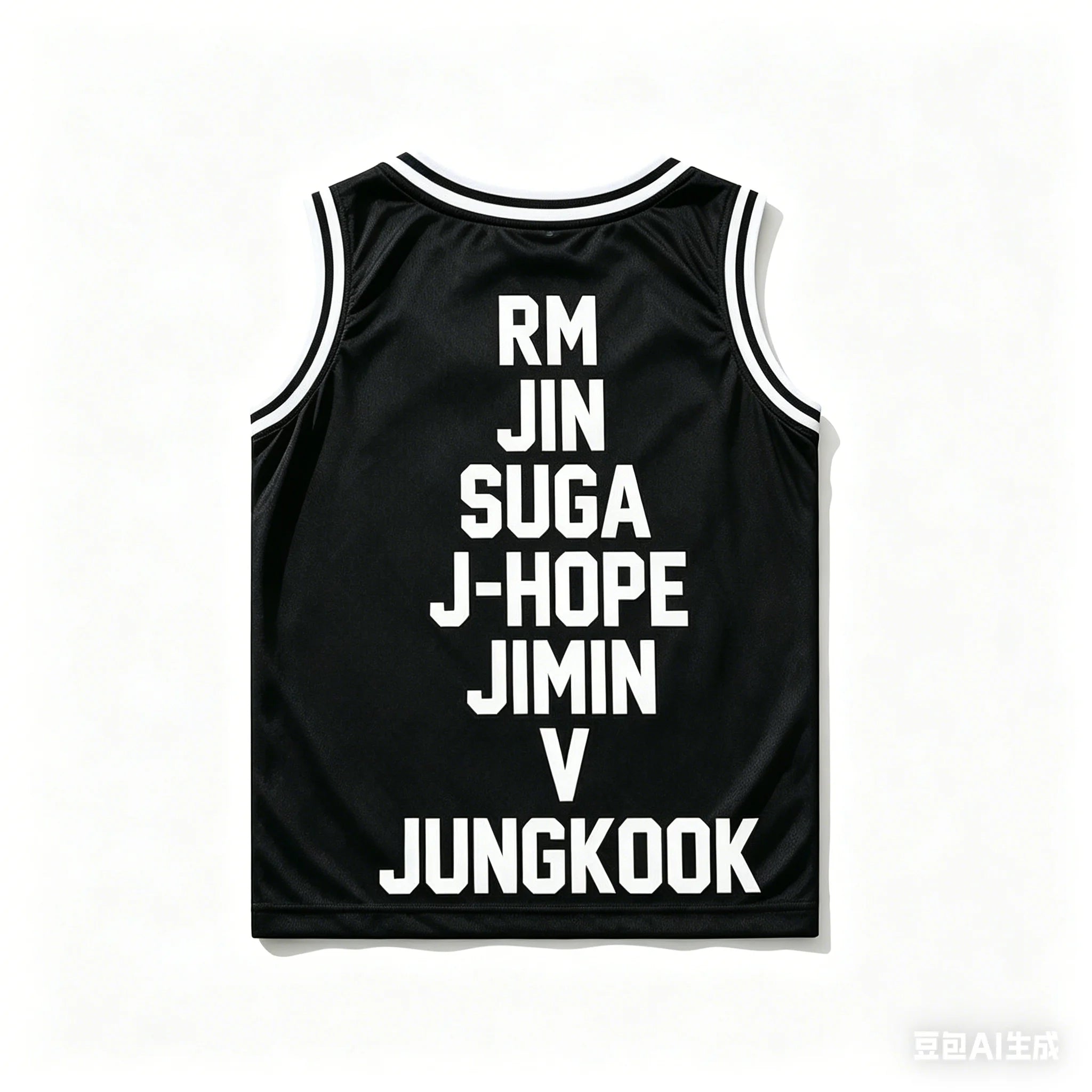 Black Kpop basketball jersey tank top by Kitty TeeHees featuring Jin, Suga, RM, J-Hope, Jimin, V, and Jungkook for summer fans.