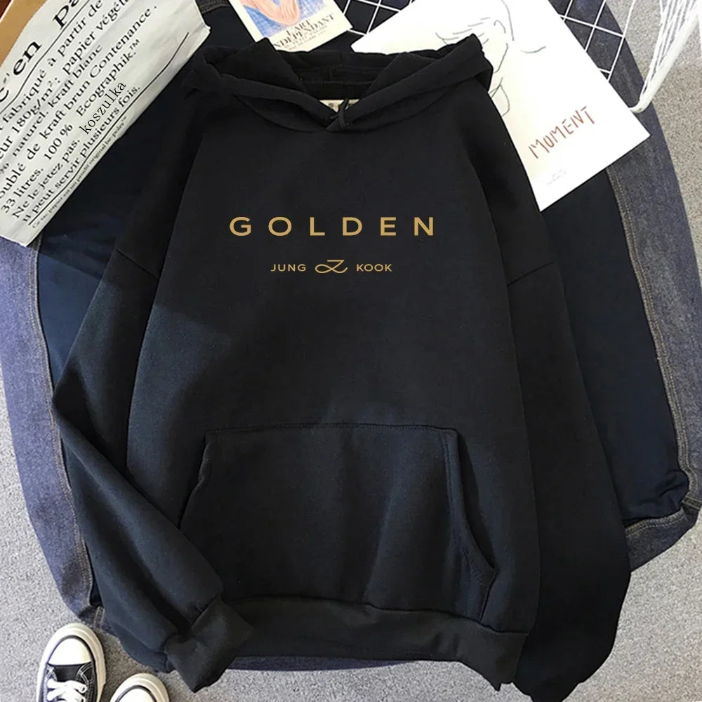 Unisex JungKook Seven hoodie by Kitty TeeHees, autumn winter fleece sweatshirt with letter print and harajuku aesthetic design.