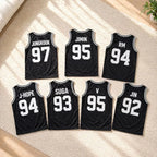 Black Kpop basketball jersey tank top by Kitty TeeHees featuring Jin, Suga, RM, J-Hope, Jimin, V, and Jungkook fans vest for summer.